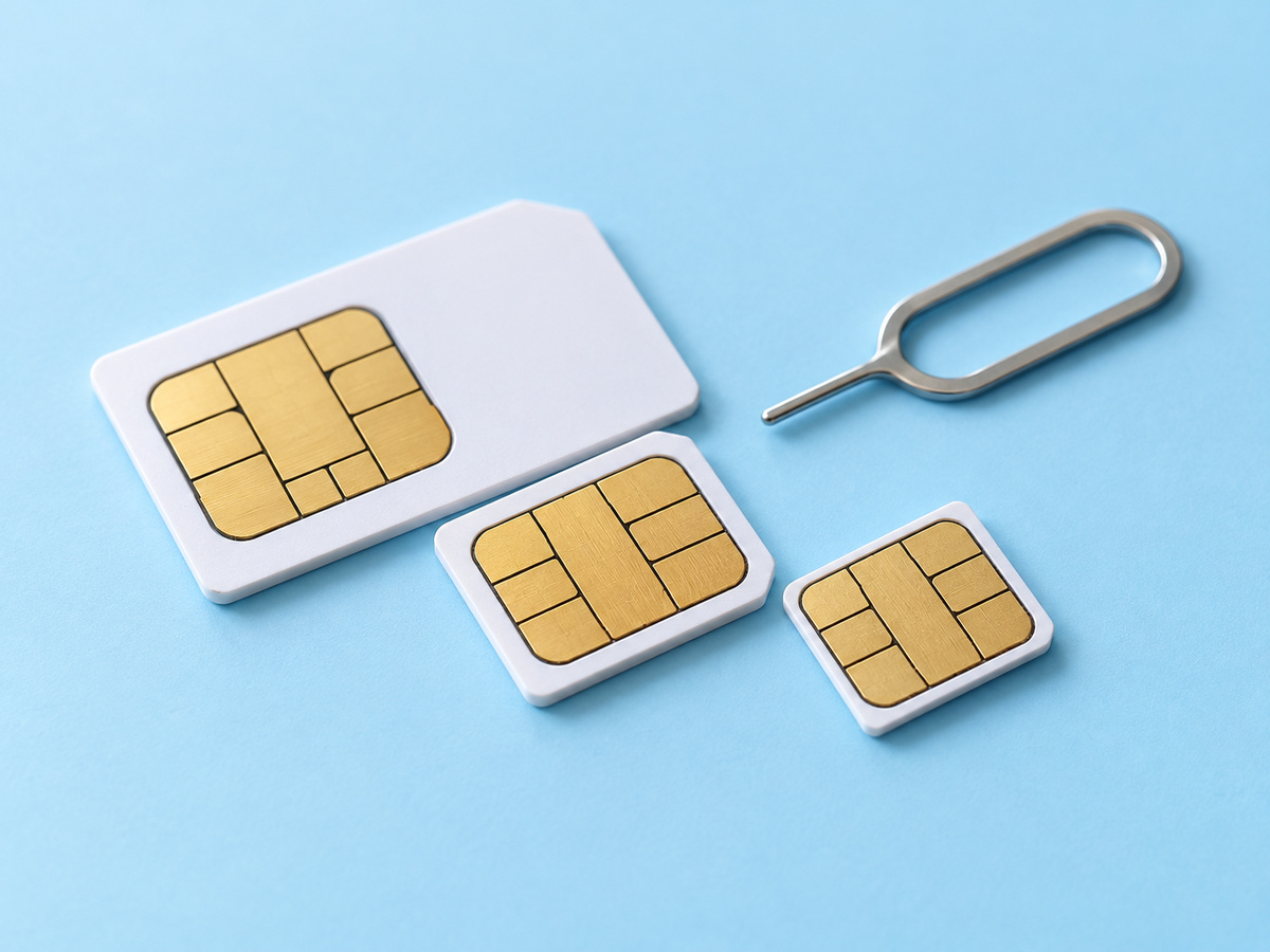 SIM cards on a light surface